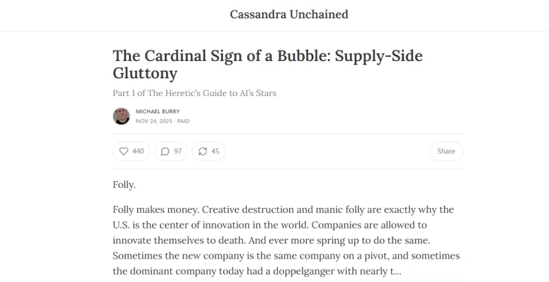 The "Big Short" warns: Nvidia will be a harbinger of the AI ​​bubble bursting, just like Cisco did back then!